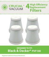 4 Filters Fits Black &amp; Decker Pivot Vac Model PHV1800, Compare to Black &amp; Decker Vacuum Cleaner Part # PVF100,...