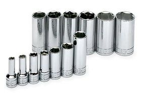 SK 4413 13 Piece 3/8-Inch Drive 6 Point 1/4-Inch to 1-Inch Deep Socket Set by SK Hand Tool