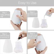 Ultrasonic Aromatherapy Essential Oil Diffuser 100ml Cool Mist Humidifier with 7 Color LED Mood Lights for Office... N22