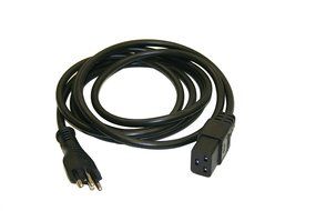 Interpower 86286510 Brazil Cord Set, NBR 14136 Plug Type, IEC 60320 C19 Connector Type, Black Plug Color, Black...