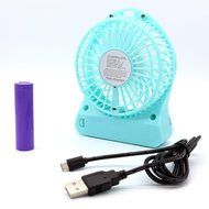 Welltop&reg; 4-inch Electric Portable Mini fan Rechargeable Desktop fan Electric Personal Fan Vanes 3 Speeds Household... N6