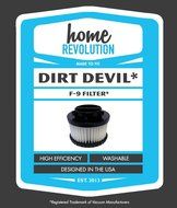 Dirt Devil F9 Home Revolution Brand Replacement Washable and Reusable Filter; Made To Fit Dirt Devil Classic Hand...