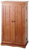 Leslie Dame CD-612W Solid Oak Multimedia Storage Cabinet with Classic Mission Style Doors, Walnut N3