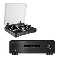 Yamaha R-S202 Bluetooth Stereo Receiver with Audio Technica AT-LP60-USB USB &amp; Analog Stereo Turntable (Black) N3