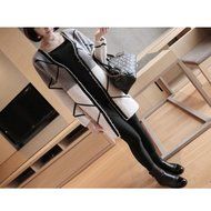 Spritech(TM) Women's Long Sleeve Cloak Cardigan Loose Sweater Knitting Cardigan Coat Gray and White XL N10
