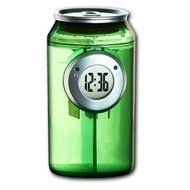 Water Powered Clock in Soda Can Shape - Green