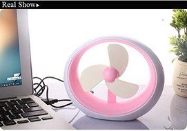 Fashion Round Simple USB Mini Fan Potable Battery Desktop Creative Colorful Fan With Three Leaves Cute Electric... N4