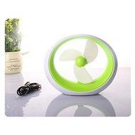 Fashion Round Simple USB Mini Fan Potable Battery Desktop Creative Colorful Fan With Three Leaves Cute Electric... N5