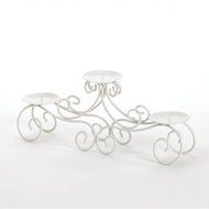 Home Locomotion White Iron Tuscan Style Candle Stand