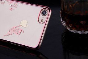 iPhone 7 Case,iPhone7 Case,ikasus Mini Love Heart Glitter Bling Crystal Rhinestone Diamonds Clear Rubber Golden... N117