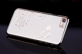 iPhone 7 Case,iPhone7 Case,ikasus Mini Love Heart Glitter Bling Crystal Rhinestone Diamonds Clear Rubber Golden... N120