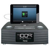 iHome Bluetooth Compact Stereo Dual Alarm Clock Radio with Large Easy to Read Backlit Display N8