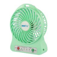 innobay 4-inch Personal Battery Operated Fan Rechargeable with LED Light, Quiet (Black) N22