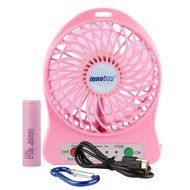 innobay 4-inch Personal Battery Operated Fan Rechargeable with LED Light, Quiet (Black) N24