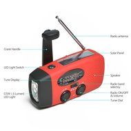 ODOLAND Emergency NOAA Weather Radio with Flashlight - Solar Hand Crank Self Powered AM/FM/NOAA Radio with LED... N4