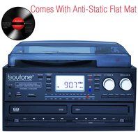 Boytone BT-29B, Bluetooth Dual CD Player and Recorder CD2 to CD1, AM/FM Radio Turntable Record Player 2 Built-in... N4