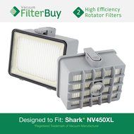 2 - Shark NV450 NV480 XL Rotator HEPA Replacement Filters, Part # XHF450. Designed by FilterBuy to fit Shark NV450...
