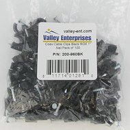 Valley Enterprises&reg; Black Plastic RG6 Single Coax Cable Clips with 1" Nail Pack of 100 N2
