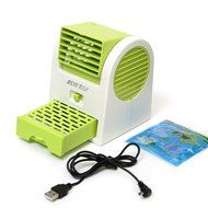 Water &amp; Wood Adjustable Angles Scented USB Electric Air Conditioning Mini Fan Air Cooler Green N3