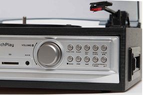 TechPlay ODC194 BK, 3-Speed Turntable &amp; Cassett player W/SD USB, MP3 Encoding System and AM/FM Stereo Radio, with... N3