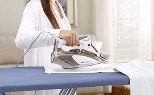 Rowenta DW5080 Focus 1700-Watt Micro Steam Iron Stainless Steel Soleplate with Auto-Off, 400-Hole, Brown N4
