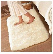 White Color Soft Fur Sitting Room Rugs Tea Table Mat Bedroom Home Carpet Size 80*160 Cm