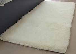 White Color Soft Fur Sitting Room Rugs Tea Table Mat Bedroom Home Carpet Size 80*160 Cm N2