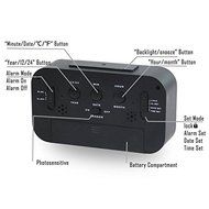 Elitek AC-8 Digital Silence LCD Alarm Clock LED Light Snooze / Backlight Digit Time Date Calendar N2
