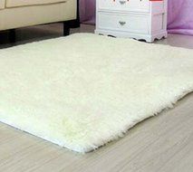 White Color Soft Fur Sitting Room Rugs Tea Table Mat Bedroom Home Carpet Size 80*160 Cm N3