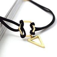 90's Black Velvet Choker Necklace Goth Gothic Retro Triangle Pendant Jewelry New N3