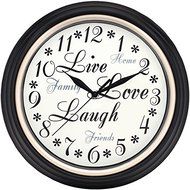 New WESTCLOX 32032 12" Round Live Love Laugh Message Clock