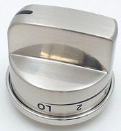LG Electronics EBZ37189611 Gas Range Burner Control Knob, Stainless Steel by Geneva - LG parts - APA