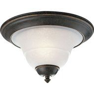 Progress Lighting P3717-84 1-Light Flush Mount with Etched Water Glass, Espresso by Progress Lighting