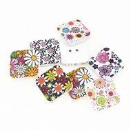 MuLuo 50pcs Mixed 2 Holes Sewing Bakelite Buttons with Cherry Pattern Buttons DIY 30mm