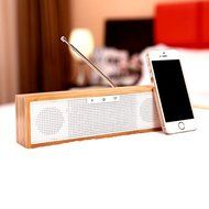 IRISTIME BamBox Bamboo Bluetooth Speaker 4.0 with LED Time Alarm Clock FM Radio (X1) N3