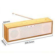 IRISTIME BamBox Bamboo Bluetooth Speaker 4.0 with LED Time Alarm Clock FM Radio (X1) N4