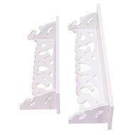 2 Pcs White Shabby Chic Candle Shelves Wall Hanging Shelf Bedroom Books Goods Storage Holder Living Room Wood... N2