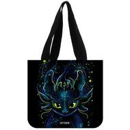 ARTSWOW Dragons Toothless How To Train Your Dragon Custom Personalize Cotton Canvas Tote Bag(2 Sides) N3