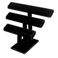 SE JD113TB Triple Oval T-Bar Bracelet Display, Black Velvet by SE