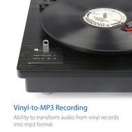 1byone Belt Driven Bluetooth Turntable with Built-in Stereo Speaker, Vintage Style Record Player, Vinyl-To-MP3... N13