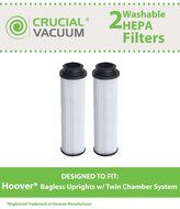 2 Hoover Windtunnel Upright HEPA Filters, Long-Life WASHABLE, REUSABLE and HEPA Filtration, Compare With Hoover...