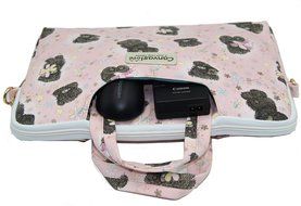 Canvaslove Black Easter Egg Patten Canvas Laptop Shoulder Bag 11 Inch 12 Inch 13 Inch Laptop Messenger Bag 13.3... N15