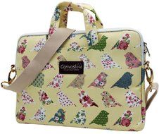 Canvaslove Black Easter Egg Patten Canvas Laptop Shoulder Bag 11 Inch 12 Inch 13 Inch Laptop Messenger Bag 13.3... N16