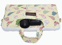 Canvaslove Black Easter Egg Patten Canvas Laptop Shoulder Bag 11 Inch 12 Inch 13 Inch Laptop Messenger Bag 13.3... N17