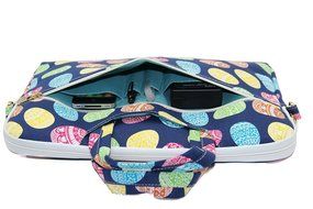 Canvaslove Black Easter Egg Patten Canvas Laptop Shoulder Bag 11 Inch 12 Inch 13 Inch Laptop Messenger Bag 13.3... N20