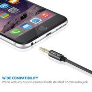 Poweradd Nylon Braided Stereo Audio Cable (3.3ft / 1m) Gold Plated Tangle-Free 3.5mm Male to Male AUX Cable for... N4