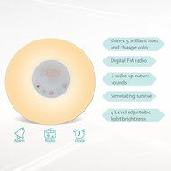 Oria Wake-up Light, Morning Sunrise Simulation Alarm Clock with FM Radio Sounds, Colored Sunrise Simulation N3