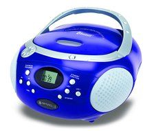 Riptunes CDB320B Portable Bluetooth Boombox with AM/FM Radio and Top Loading CD/MP3 Player (Blue)