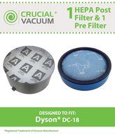 1 Dyson DC18 Pre &amp; 1 HEPA Post Motor Filter, Fits Dyson DC18 Vacuums, Compare to Part # 911685-01 &amp; 911677-02,... N2