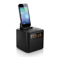 Philips AJ3200 Black Universal Charging Clock Radio including micro USB and iPhone lightning cable N3